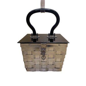 Vintage Dorset Fifth Avenue Women’s Silver & Black Metal 1950’s Basket Handbag